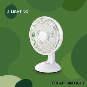 White Desk Fan with Phone Charging & Finger-Safe | 12/14/16 Inch | 8000mAh Solar