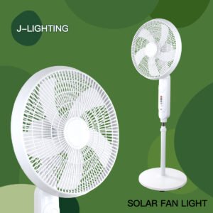 Oscillating White Floor Fan with Solar Charging | 12/14/16 Inch | 8000mAh Iron Base