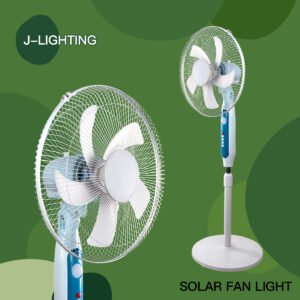 Hiseer Solar Floor Fan with USB & Emergency Light | 12/14/16 Inch 8000mAh