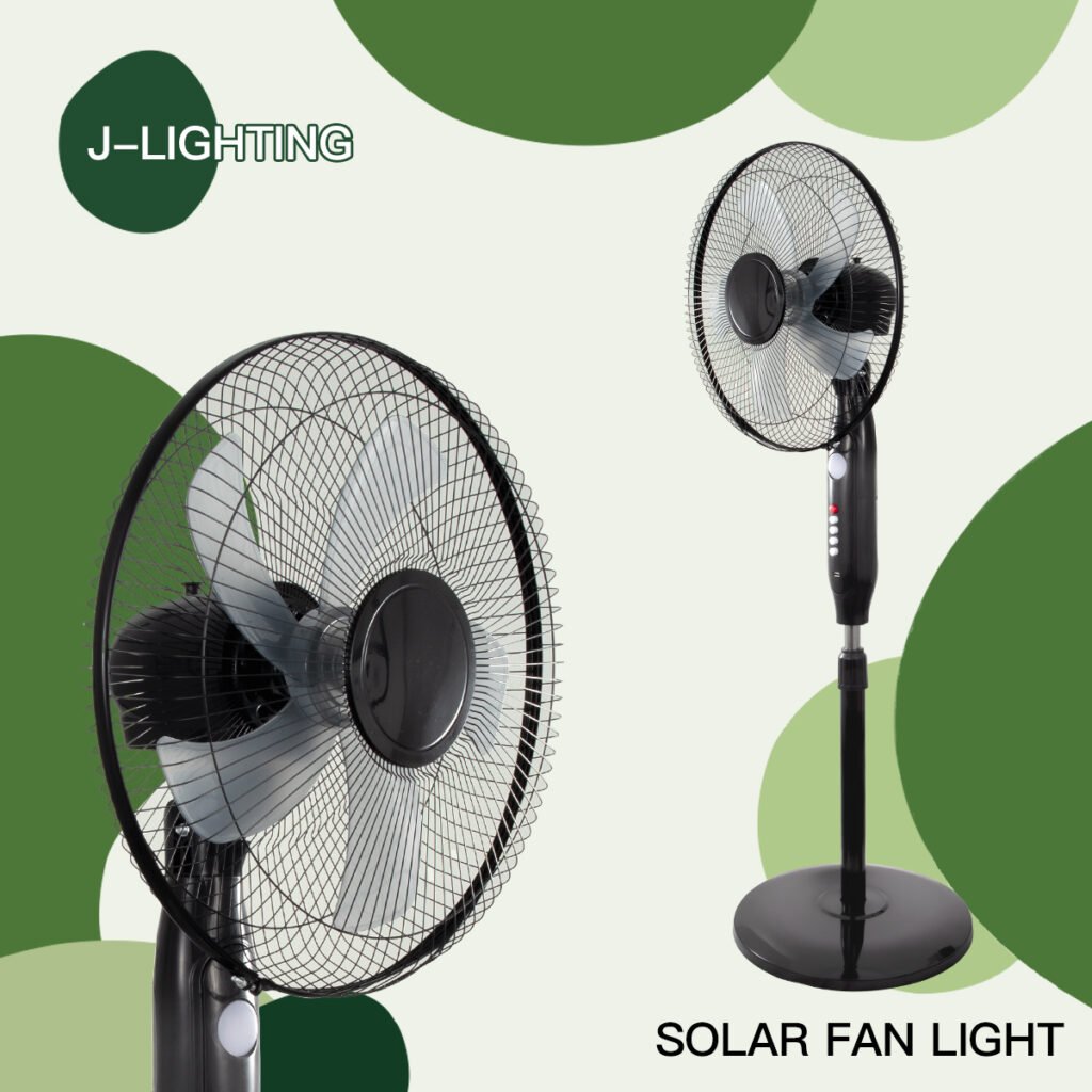 Monsoon-Ready Solar Floor Fan for Southeast Asia | Emergency Light & USB Charging | 12/14/16"